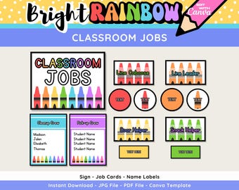 Exhibición de trabajos para el aula arcoíris: Decoración editable (descarga digital)