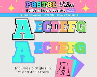 Pastel Bulletin Board Letters: Editable Classroom Decor (Digital Download)