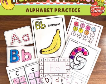 Feinmotorik Alphabet Übungshandwerk & Aktivitäten: Kleinkind Vorschule Kindergarten druckbare Handschrift Alphabetisierungszentren