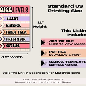 Voice Levels Display, Printable & Editable Classroom Management Posters ...