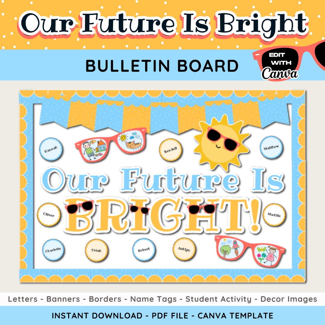 Our Future is Bright Bulletin Board Display: Editable Canva Template ...