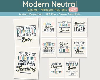 Poster zum Thema Wachstum: Boho Klassenzimmer Dekor (editierbar, Sofort Download)