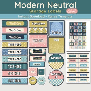 Printable & Editable Classroom Storage Labels, Modern Labels, Classroom Organization, Classroom Decor, Back To School, Instant Download