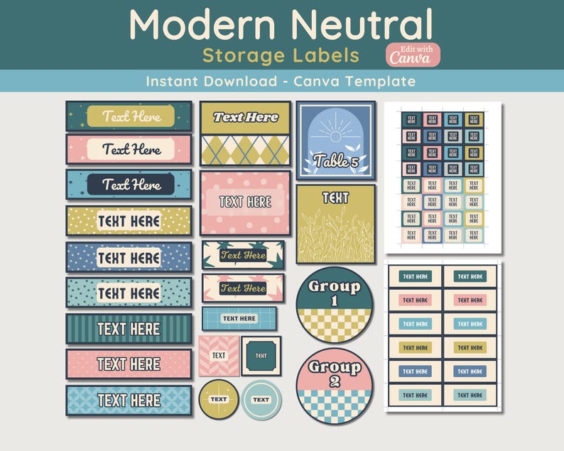 Editable Storage Labels Editable Classroom Storage Labels: Modern Neutral Decor (digital ...