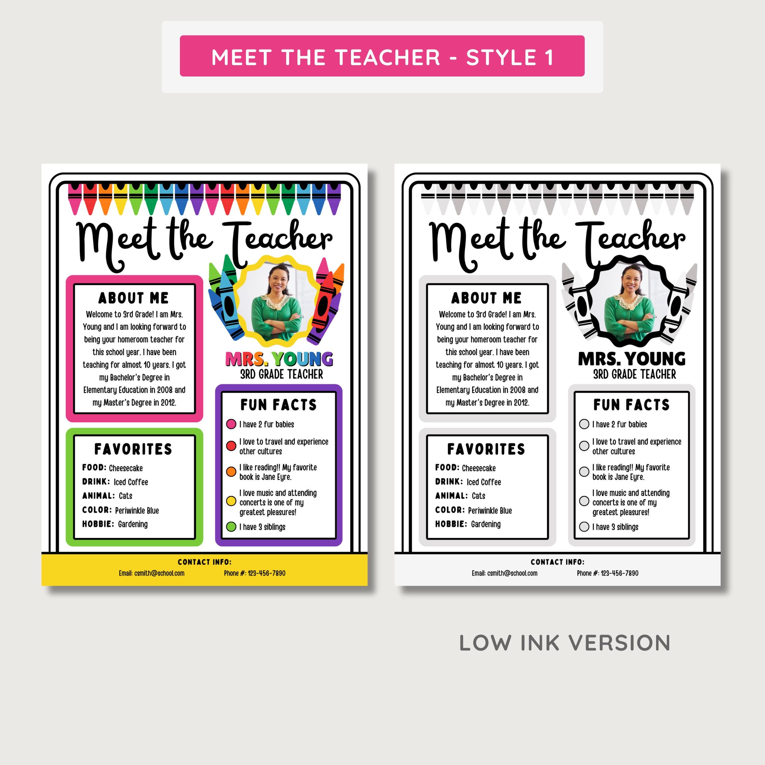 Rainbow Crayon Meet the Teacher Letter Template: Editable Printable ...