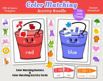 Color Matching Activity Bundle: Printable Preschool Cards (Digital Download)