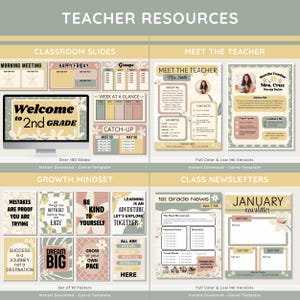 Calm Daisy Classroom Decor Bundle: Boho Neutral Theme (canva Template ...