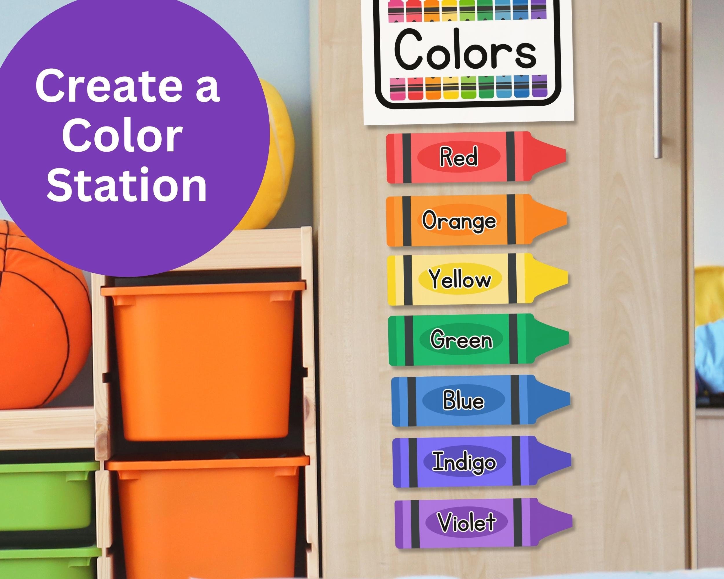 Crayon Color Bundle, Editable Classroom Decor, Canva Templates, Teacher
