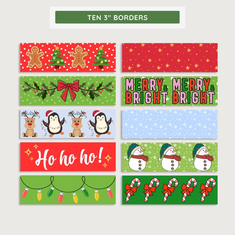 Christmas Bulletin Board Borders: Winter Classroom Decor (canva ...