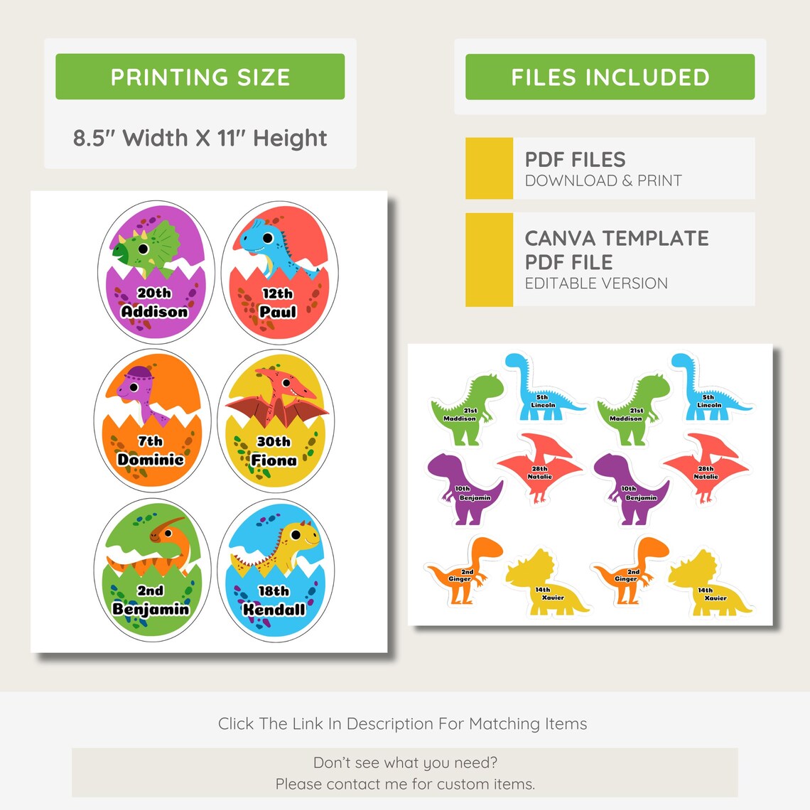 Dinosaur Birthday Bulletin Board Kit: Dino Egg Classroom Decor (canva ...