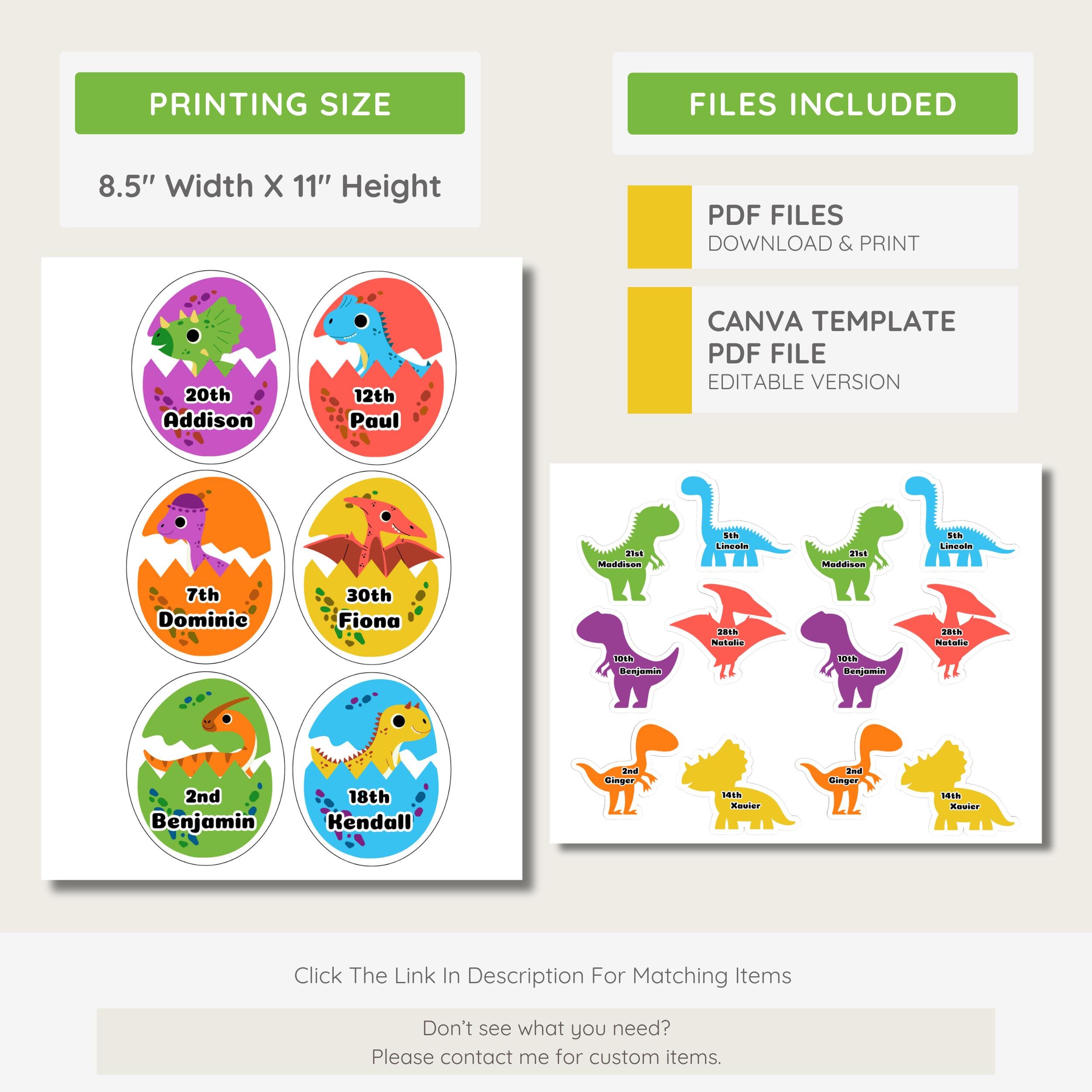 Dinosaur Birthday Bulletin Board Kit: Dino Egg Classroom Decor (canva ...