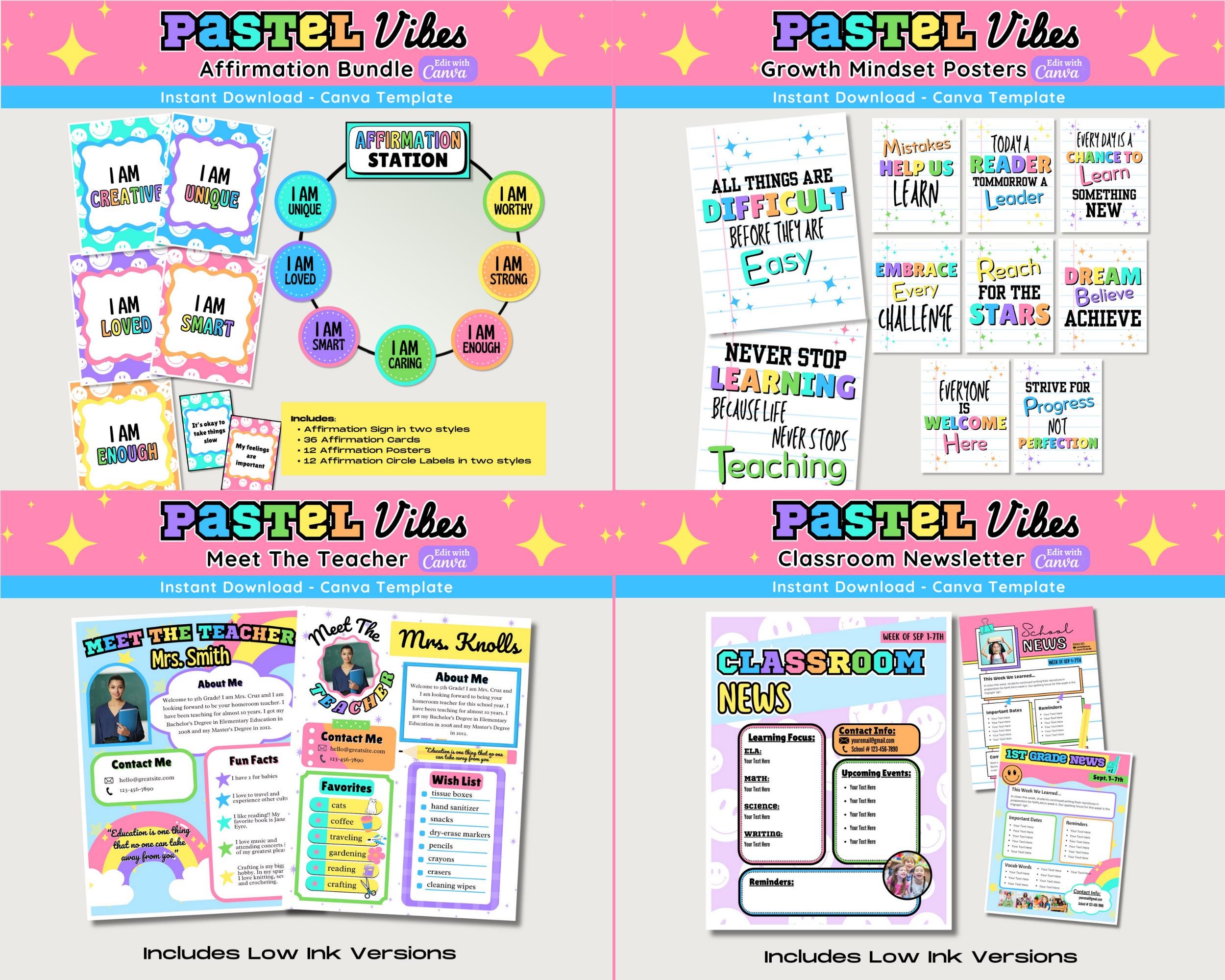 Pastel Happy Sports Classroom Decor Bundle Theme: Editable Display ...