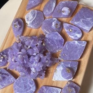 Kohakutou Crystal Candy Amethyst Lavender Box (FREE SHIPPING), ASMR, Vegan ,Edible gold, Edible Crystal box  18 pieces ) .