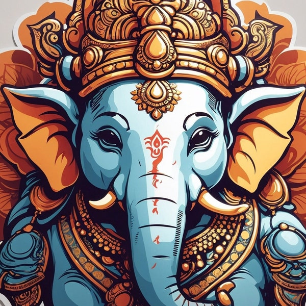 beautiful lord Ganesha digital wall art