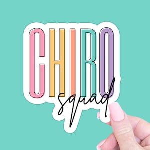 Chiro Squad Sticker Gift, Chiropractor Laptop Stickers, Chiropractic Water Bottle Decal Gift, Chiropractor Student Grad Chiro Office Gifts