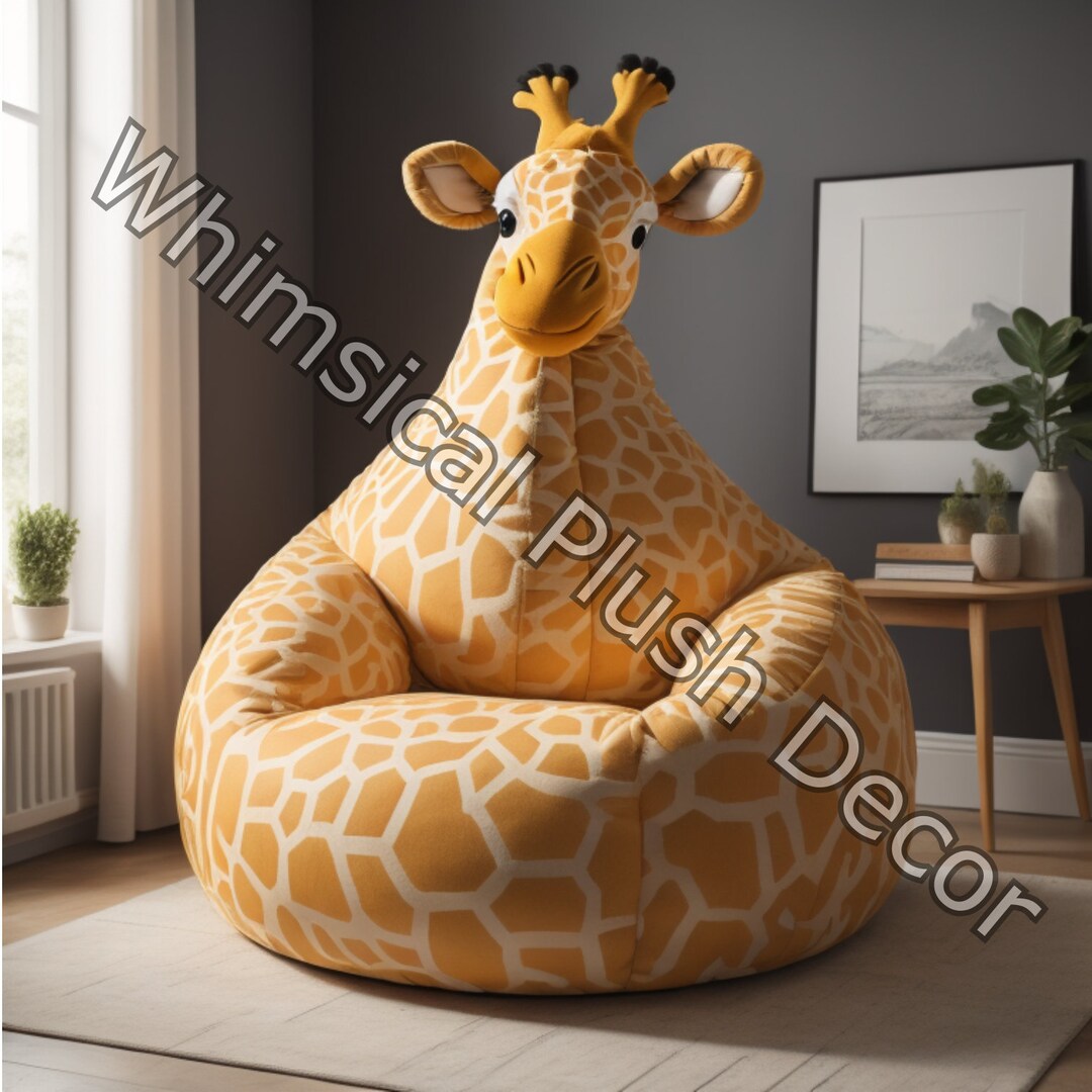 Giraffe Bean Bag Chair Adult Bean Bag Kids Bean Bag Zoo Etsy
