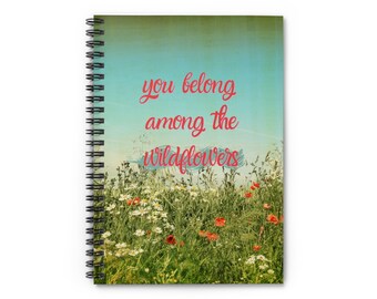 Vintage Aesthetic Wildflowers Spiral Notebook - Ruled Line