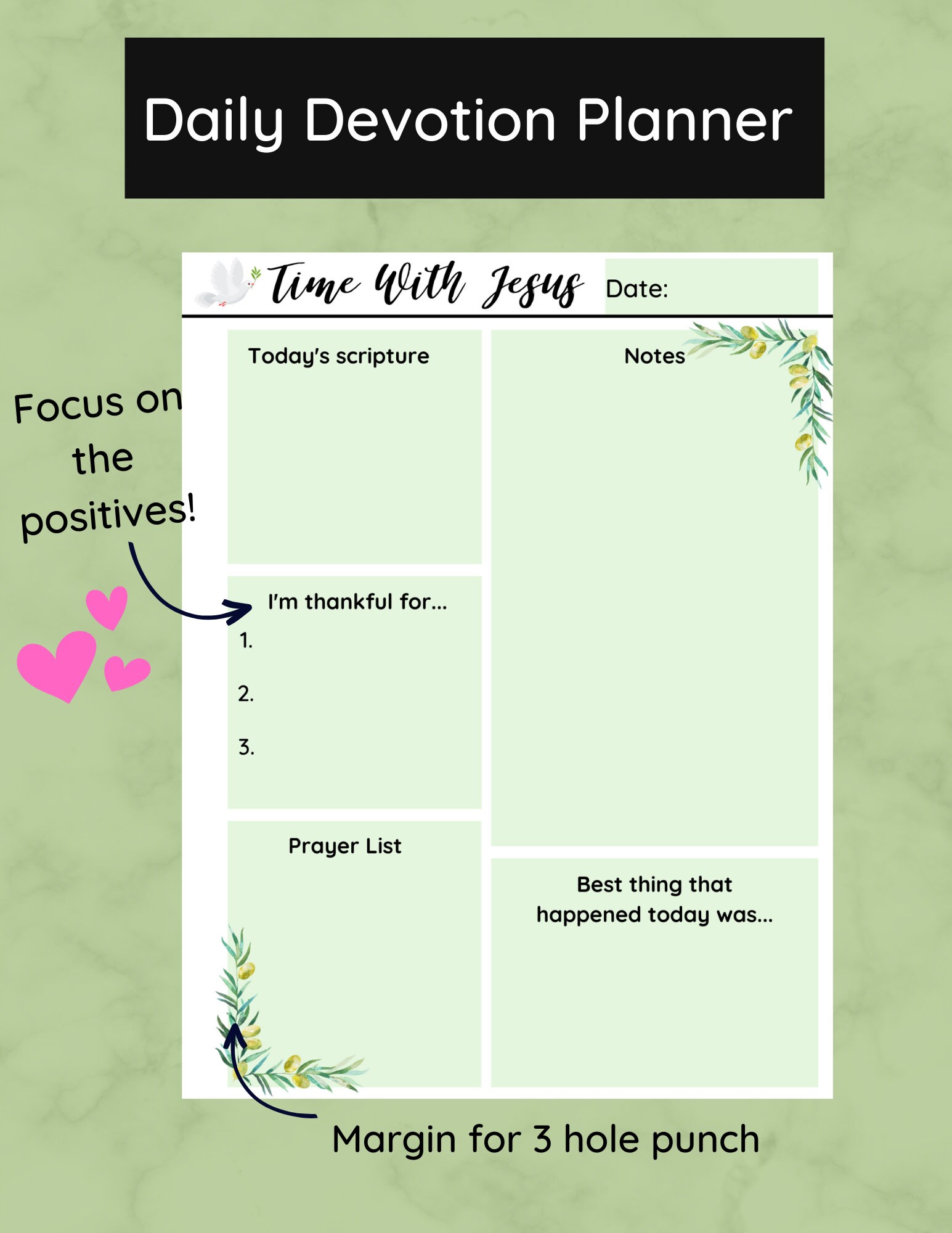 Daily Devotion Planner, DIGITAL DOWNLOAD Planner for Daily Devotions ...