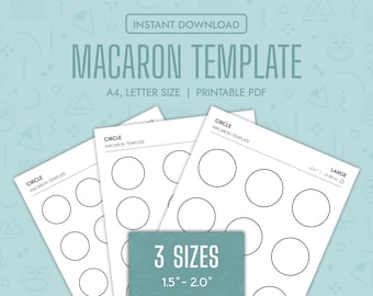 Modelli per macaron circolari Modelli per macaron circolari stampabili Bundle Fogli di trasferimento circolari Set di modelli circolari Cerchi PDF