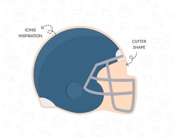 Football Helmet Cookie Cutter STL File 3D Printable Sport Cookie Cutter Instant Digital Download