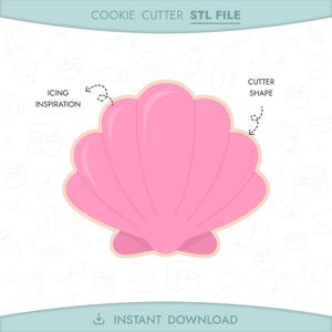 Seashell Cookie Cutter STL File 3D Printable Summer Cookie Cutter Shell Ocean Vacation Beach Instant Digital Download