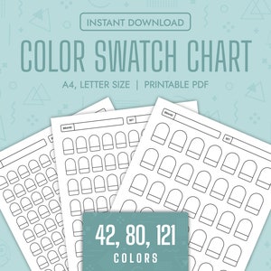 Color Swatch Chart Blank Color Chart Printable Color Swatch Template Page Color Swatch Chart Set Blank Colour Swatch Chart Sheet Template