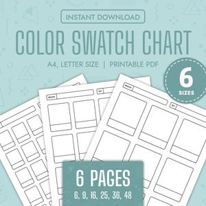 Color Swatch Chart Blank Color Chart Printable Color Swatch Template Page Color Swatch Chart Set Blank Colour Swatch Chart Sheet Template