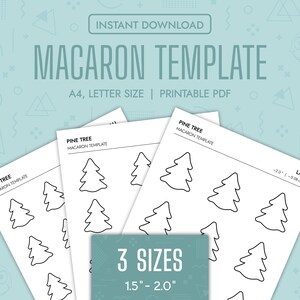 Pine Tree Macaron Templates Printable Christmas Tree Macaron Templates Bundle Pine Tree Transfer Sheets Christmas Template Set Holiday PDF