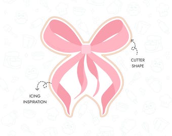 Bow Cookie Cutter STL File 3D Printable Coquette Cookie Cutter Girly Ribbon Instant Digital Download