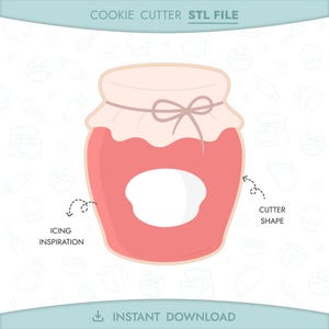Jam Jar Cookie Cutter STL-bestand 3D-afdrukbare herfst Cookie Cutter herfst Instant digitale download