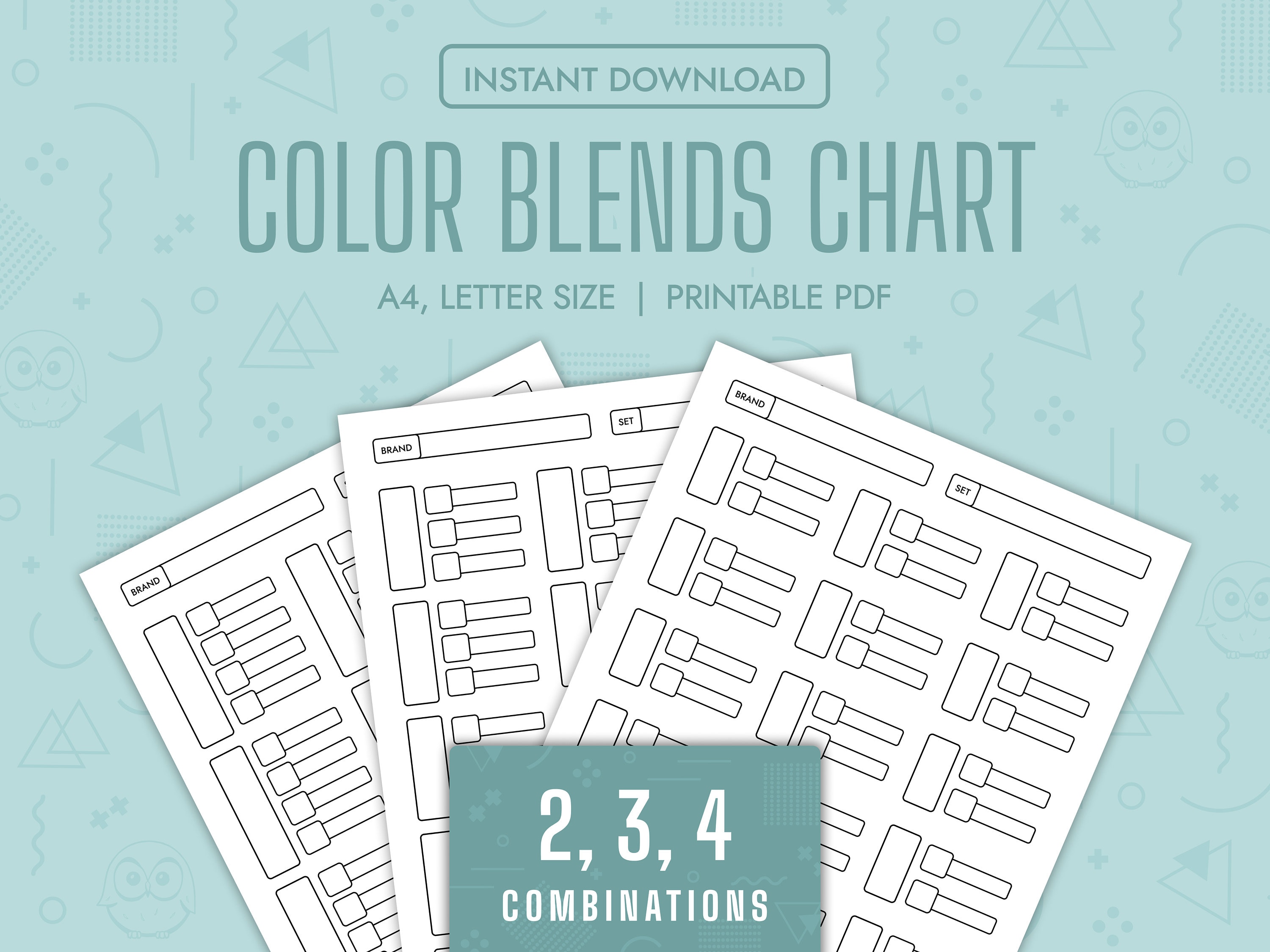 Color Blends Chart Color Combinations Chart Printable Color Blend ...