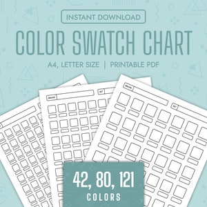 Color Swatch Chart Blank Color Chart Printable Color Swatch Template Page Color Swatch Chart Set Blank Colour Swatch Chart Sheet Template