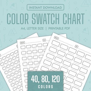 Color Swatch Chart Blank Color Chart Printable Color Swatch Template Page Color Swatch Chart Set Blank Colour Swatch Chart Sheet Template