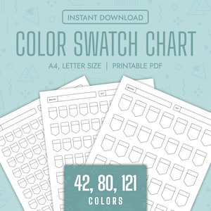 Color Swatch Chart Blank Color Chart Printable Color Swatch Template Page Color Swatch Chart Set Blank Colour Swatch Chart Sheet Template