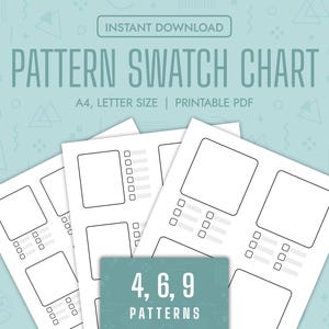 Muster Swatch Template Blank Muster Swatch Chart Druckbares Muster Übungsseite Farbmischung Kombination Ohuhu Marker Textur Blatt PDF