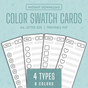 Color Swatch Cards Leere Farbkarten Printable Color Swatch Template Page Color Swatch Cards Set Blank Color Swatch Cards Ohuhu Marker PDF