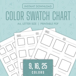 Color Swatch Chart Blank Color Chart Printable Color Swatch Template Page Color Swatch Chart Set Blank Colour Swatch Chart Sheet Template