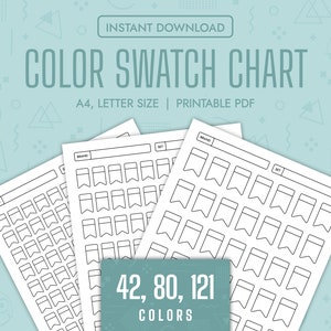 Color Swatch Chart Blank Color Chart Printable Color Swatch Template Page Color Swatch Chart Set Blank Colour Swatch Chart Sheet Template