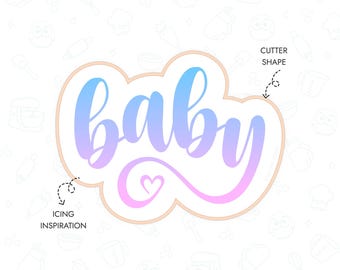 Baby Cookie Cutter STL-bestand 3D-afdrukbare Baby Shower Cookie Cutter Gender Reveal partij pasgeboren plaquette Instant Digitale Download