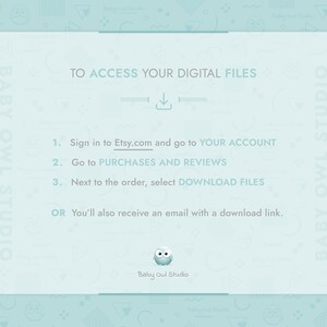 To access your digital files:
1.  Sign in to Etsy.com and go to Your account.
2.  Go to Purchases and reviews.
3.  Next to the order, select Download Files.
OR  You’ll also receive an email with a download link.