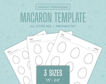 Ei-macaron-sjablonen Afdrukbaar paasei Macaron-sjablonen Bundel eivormoverdrachtsvellen Paasei-sjabloonset eivorm Eieren PDF