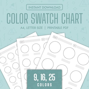 Color Swatch Chart Blank Color Chart Printable Color Swatch Template Page Color Swatch Chart Set Blank Colour Swatch Chart Sheet Template
