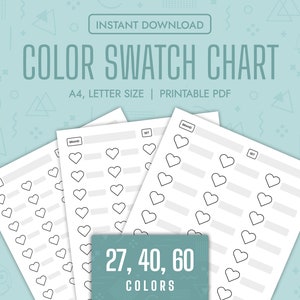 Color Swatch Chart Blank Color Chart Printable Color Swatch Template Page Color Swatch Chart Set Blank Colour Swatch Chart Sheet Template