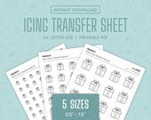 Present Royal Icing Transfer Sheets Printable Present Royal Icing Templates Gift Christmas Cookie Decorating Transfer Sheet Holiday Gift PDF