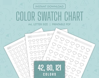 Color Swatch Chart Blank Color Chart Printable Color Swatch Template Page Color Swatch Chart Set Blank Colour Swatch Chart Sheet Template