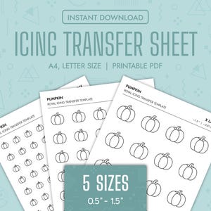 Pumpkin Royal Icing Transfer Sheets Printable Pumpkin Royal Icing Templates Thanksgiving Cookie Decorating Halloween Transfer Sheets Set PDF