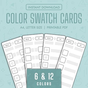 Color Swatch Cards Leere Farbkarten Printable Color Swatch Template Page Color Swatch Cards Set Blank Color Swatch Cards Ohuhu Marker PDF