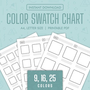 Color Swatch Chart Blank Color Chart Printable Color Swatch Template Page Color Swatch Chart Set Blank Colour Swatch Chart Sheet Template
