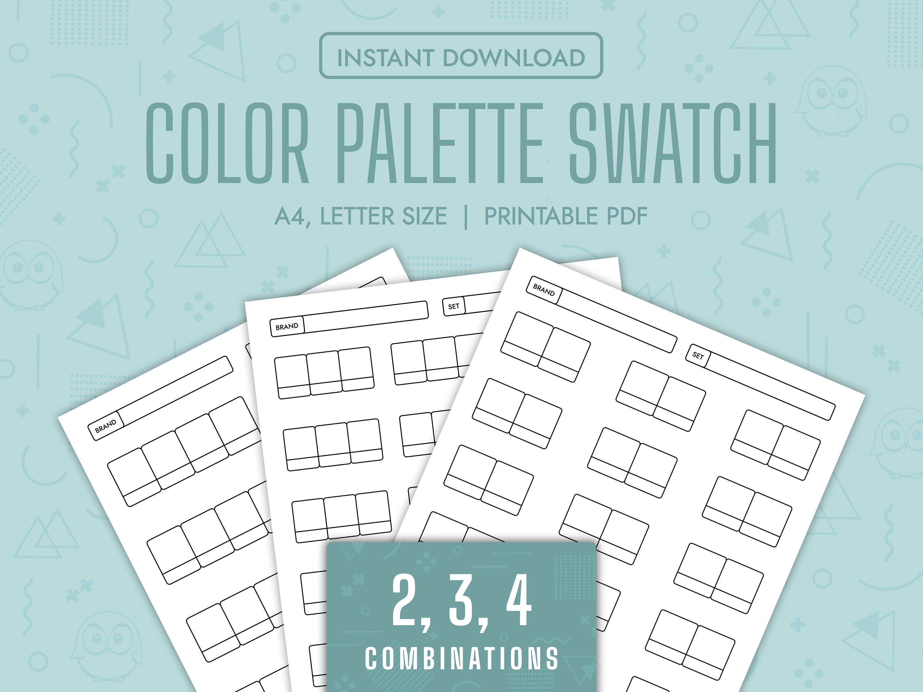 Color Palette Swatch Chart Blank Color Palette Swatch Sheet Color ...