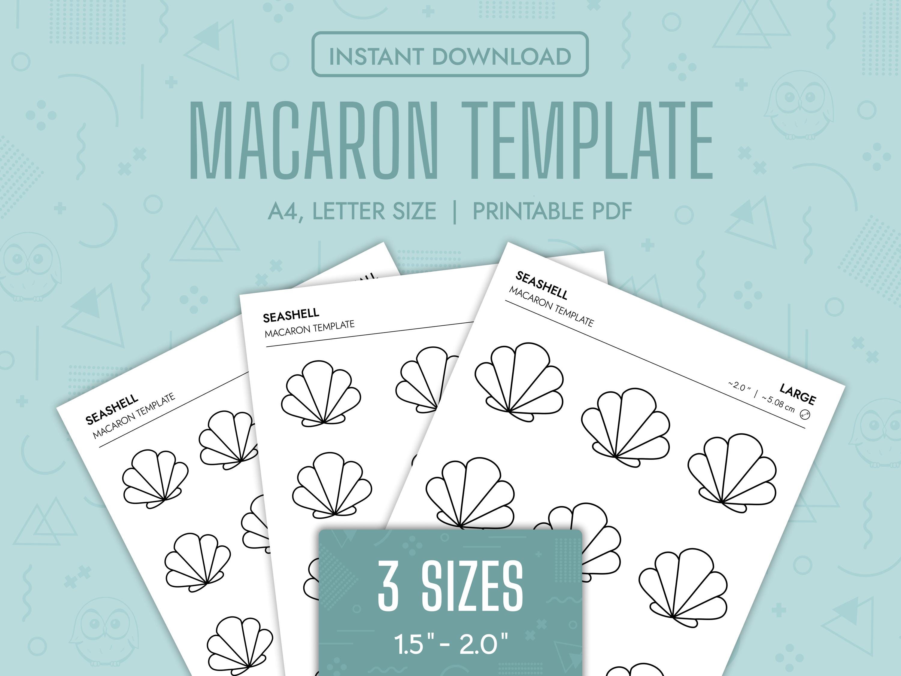 Seashell Macaron Templates Printable Seashell Macaron Templates Bundle ...